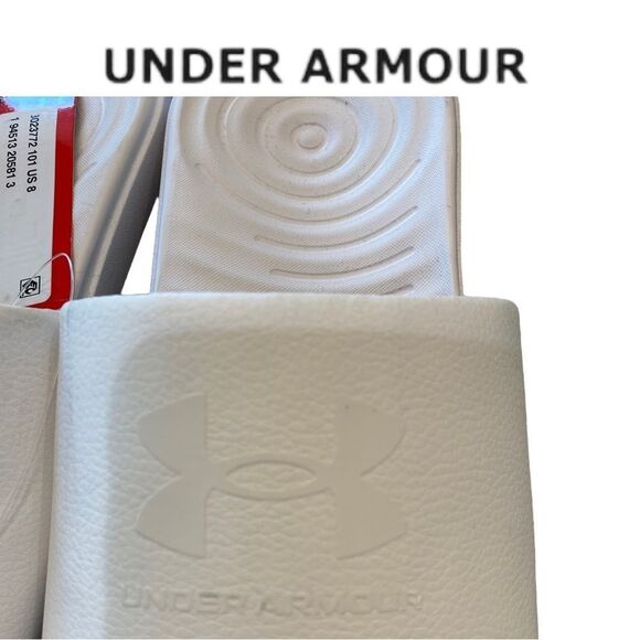 NEW Under Armour UA Ansa Fixed White Slide Sandals 6 7 8 9 - Picture 5 of 5